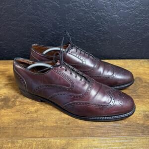 Allen Edmonds McClain Mens 11 D Burgundy Leather Wingtip Oxford Shoes 3878 USA